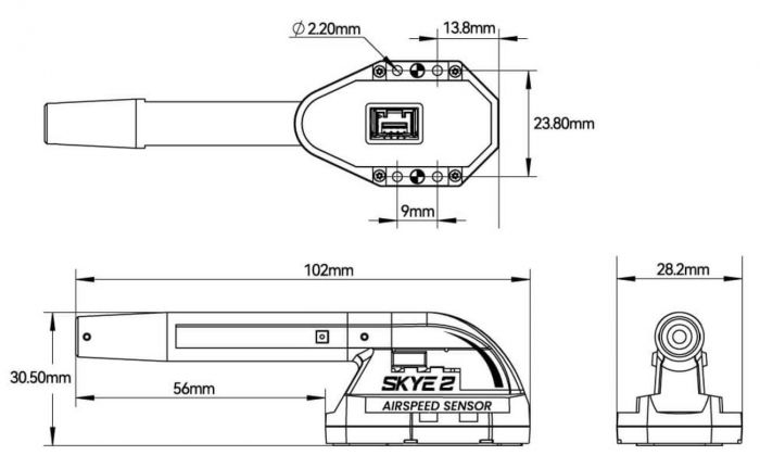 Датчик повітряної швидкості з підігрівом SKYE 2 CUAV