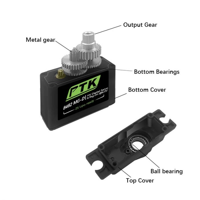 Сервопривод цифоривий 18г 7.3кг 0.059сек 8482MG-D PTK&VOTIK