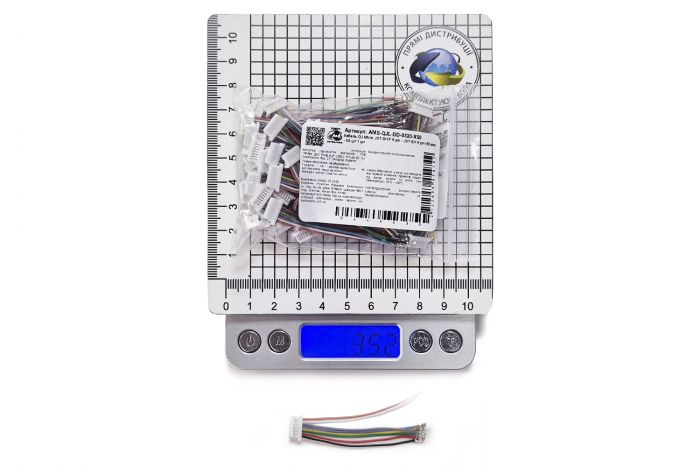 50 шт - Кабель силіконовий Micro JST-SH F 8 pin - контакти JST-SH 8 pin (50 мм)