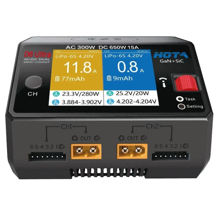 Зарядний пристрій HOTA D6 Ultra, GaN (T2002K Ultra)