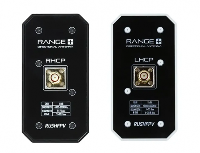 Панельна спрямована антена RUSHFPV Range+ 5.8G 11dBi RHCP, SMA Male для FPV дронів (4900-6000 МГц)