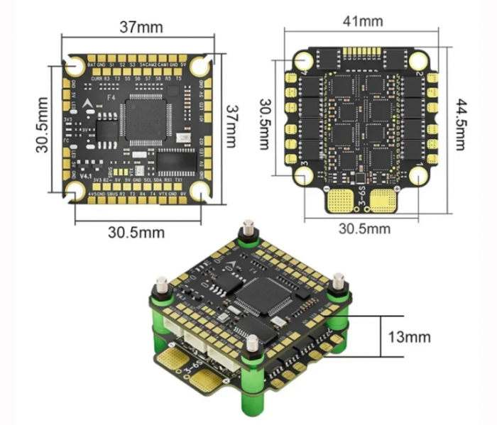 Стек Aocoda-RC F460S F405 V4 60A FC&ESC
