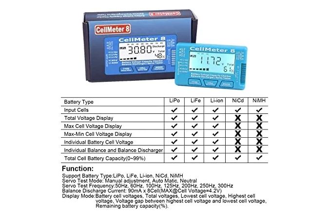 Тестер LiPo батарей CellMeter8