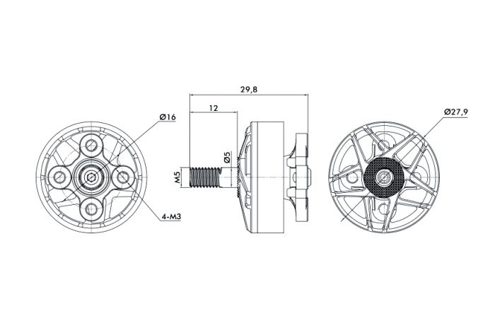 Мотор T-Motor F40 PRO IV 2306 1950KV 4-6S для коптерів (синій)