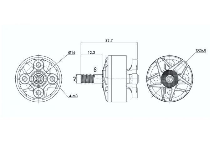 Мотор T-Motor F60 PRO IV V2 2207.5 1950KV 4-6S для коптерів (червоний)
