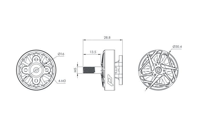Мотор T-Motor P2505 1850KV 4-6S для коптерів (червоний)