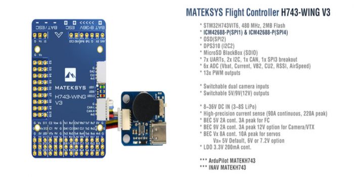 Польотний контролер H743-WING V3 Matek