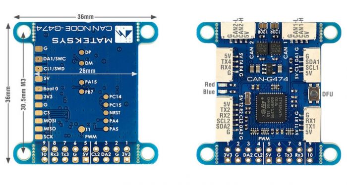 Хаб AP_Periph CAN Node концентратор датчиків CAN-G474 Matek