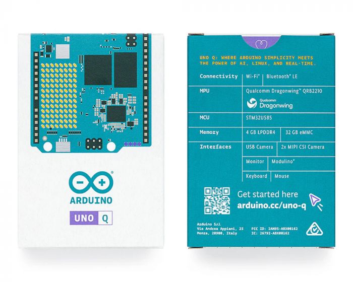Одноплатний комп'ютер Arduino UNO Q 4GB LPDDR4 / 32GB eMMC ABX00173 Qualcomm