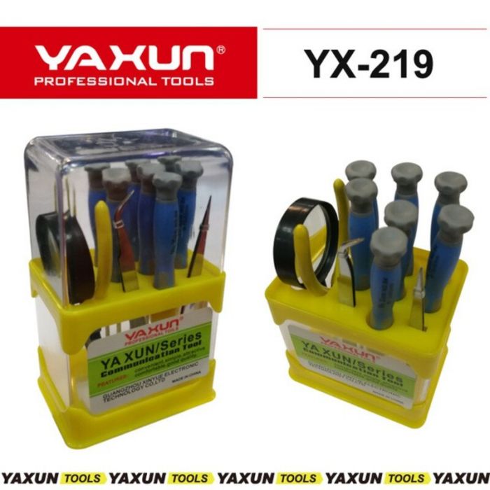 Набір інструментів (викрутки, кусачки, пінцети, лупа) YX-219 YA XUN