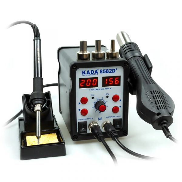 Паяльна станція турбінна (фен та паяльник) 8582D+ KADA