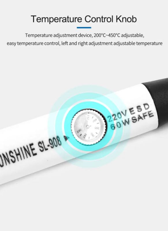 Паяльник з регулюванням температури від 200 до 450 °C (220V/60W) SL-908 SUNSHINE