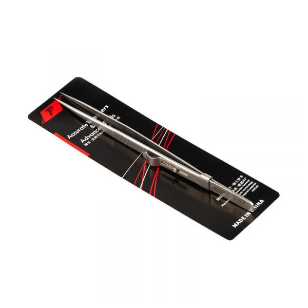 Пінцет прямий з замком T-17 TP