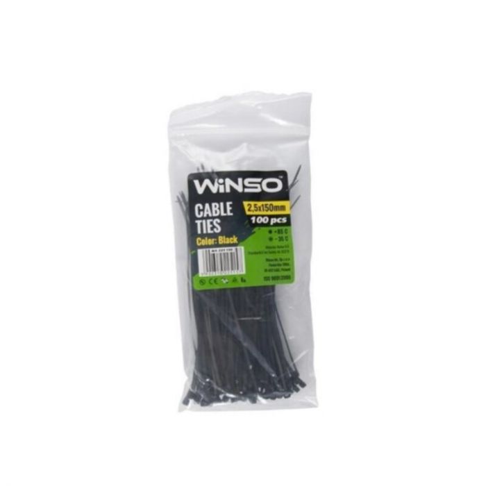 Стяжка 2.5x150мм чорні 100шт 225150 Winso