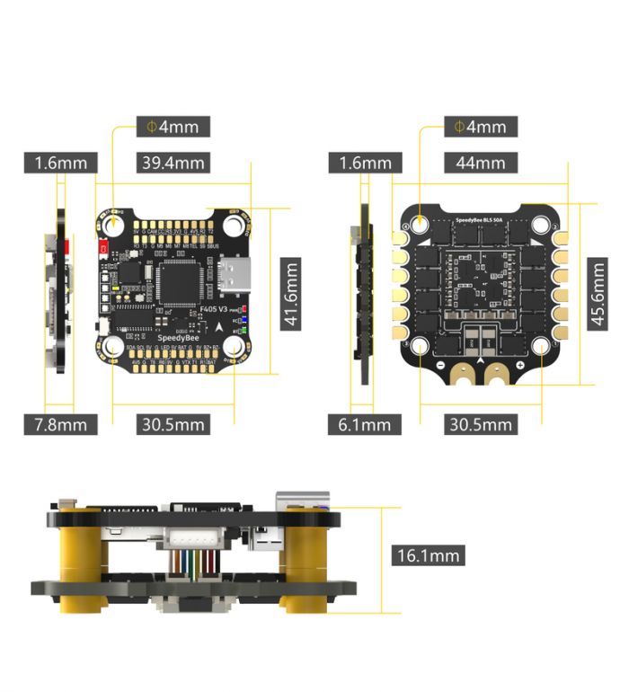 Стек FC та ESC BLS 50A 30x30 F405 V3 Speedybee
