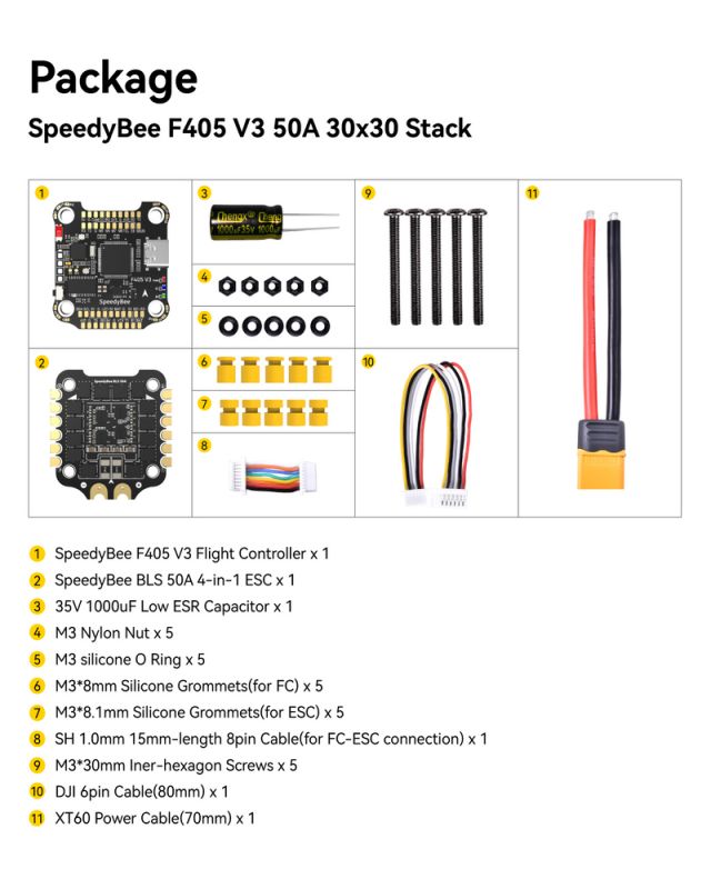 Стек FC та ESC BLS 50A 30x30 F405 V3 Speedybee