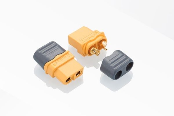 Конектор силовий "мама" (з ковпачком) XT60H Female AMASS