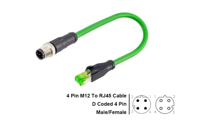 Конектор M12 CAZN CM11-M12-A1-P4D/RJ45-2M