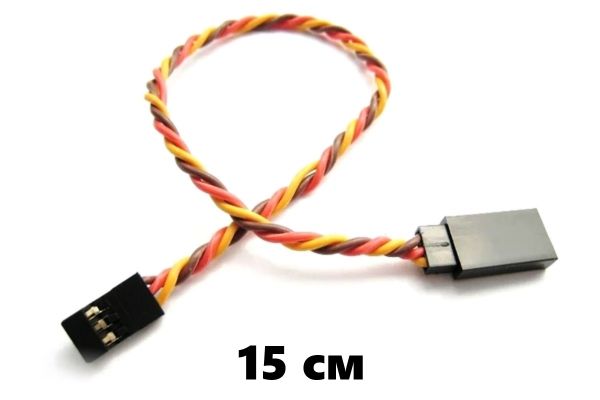 Подовжувач 22AWG 15 см для сервоприводів JR скручений AMS-2004-6 AMASS