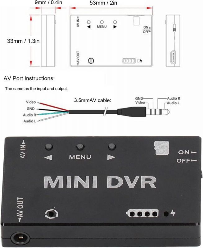 Відеореєстратор FPV Mini DVR з акумулятором C201 ReadyToSky
