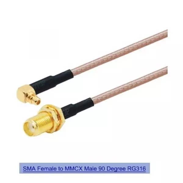 Пігтейл кутовий 10 см MMCX 90°- SMA-F RG316 uav.in.ua