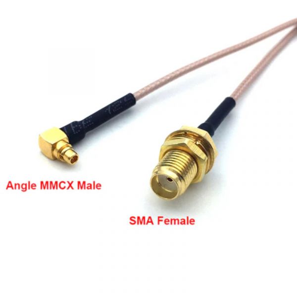 Пігтейл кутовий 10 см MMCX 90°- SMA-F RG178 uav.in.ua