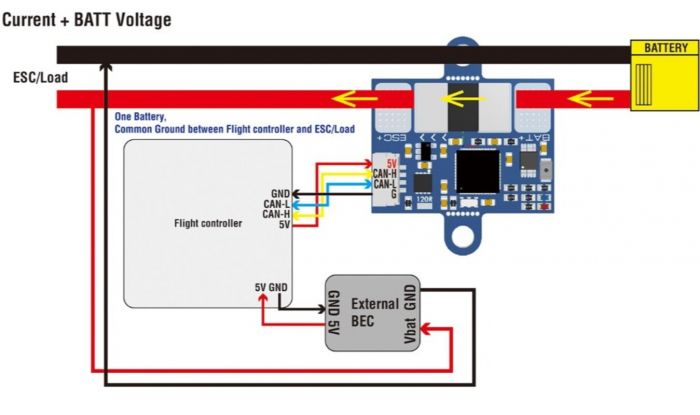 Датчик струму та напруги Digital Power Monitor CAN-L4-BM Matek