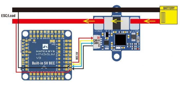 Датчик струму та напруги Digital Power Monitor CAN-L4-BM Matek