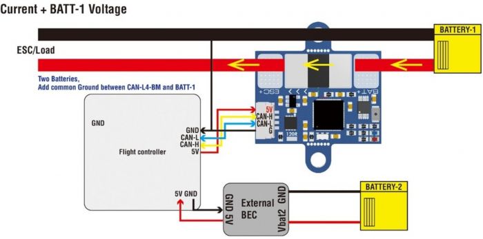 Датчик струму та напруги Digital Power Monitor CAN-L4-BM Matek