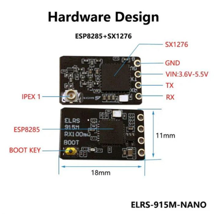 Приймач RX ELRS Nano 915MHz BAYCKRC