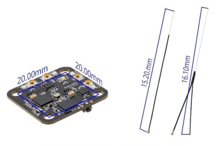 Приймач RX ELRS 2.4GHz/900MHz Dual Band Xross Gemini DBR4 RadioMaster