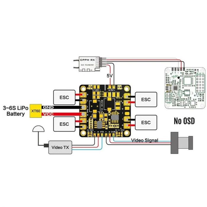 Розподільна плата з BEC на 5V і 12V Mini Power HUB V 3.1 Matek