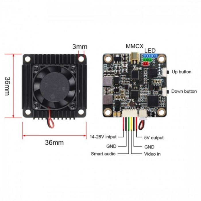 Відеопередавач VTX 4.9- 6GHz 3W 80CH (L,X band) Ultra Long Range AKK