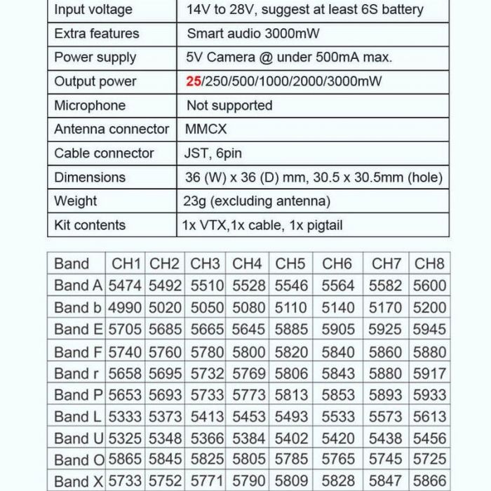 Відеопередавач VTX 4.9- 6GHz 3W 80CH (L,X band) Ultra Long Range AKK