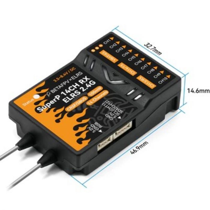 Приймач RX ELRS Diversity 100mW SuperP 14CH 2.4GHz BetaFPV