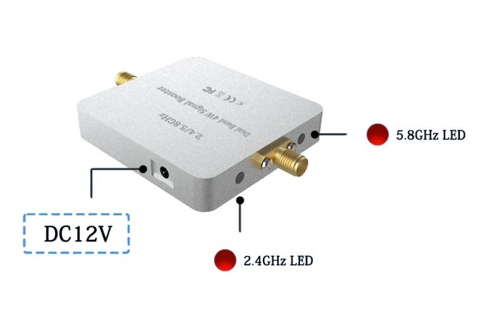 Підсилювач сигналу 2.4G + 5.8GHz ACASOM 1 вхід - 2 виходи 4W
