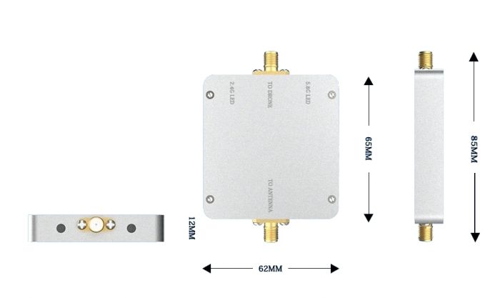 Підсилювач сигналу 2.4G + 5.8GHz ACASOM 1 вхід - 2 виходи 4W