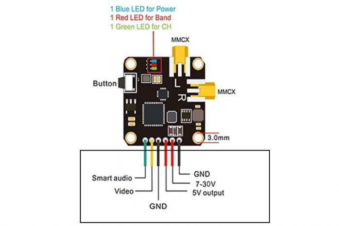 Відеопередавач AKK New Era 5.8GHz Diversity 25-400mW 20x20мм