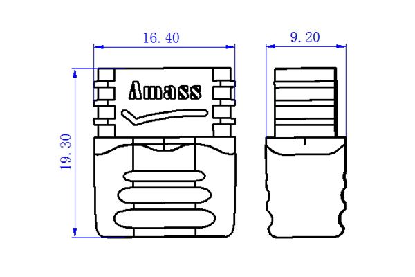 50 шт - Конектори AMASS T Plug Female