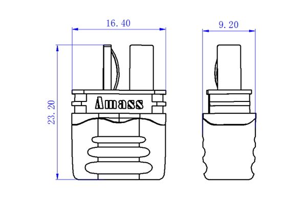 50 шт - Конектори AMASS T Plug Male