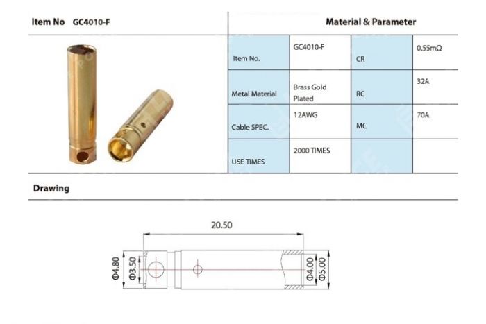 50 шт - Конектори AMASS GC4010 4.0MM Female