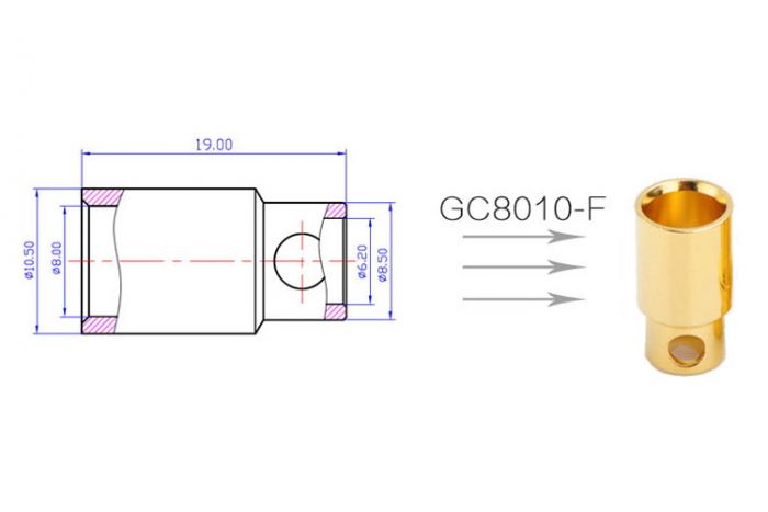 Конектори силові AMASS PLUG 8.0MM Female 3шт