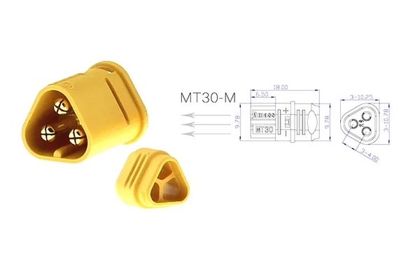50 шт - Конектор AMASS MT30 Male