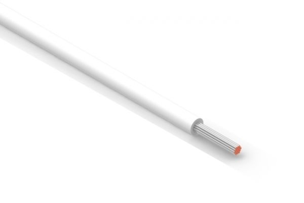 Провід тефлоновий QJ UL1332 22 AWG (білий), 1 метр