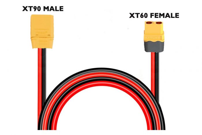 Кабель QJ XT60H Female - XT90H Male 12AWG 12см