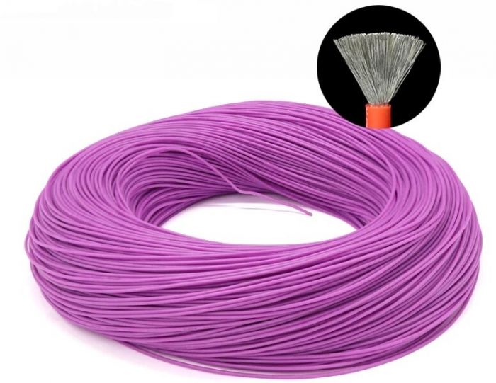 Провід силіконовий QJ 30 AWG (фіолетовий), 1 метр