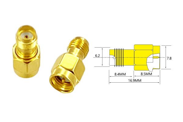 50 шт - Перехідники для FPV та радіообладнання (SMA M - SMA F прямий)