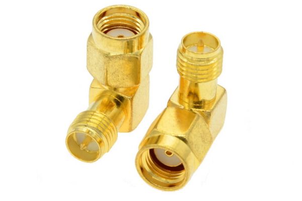 50 шт - Перехідники для FPV та радіообладнання (RP-SMA M - RP-SMA F кутовий 90°)