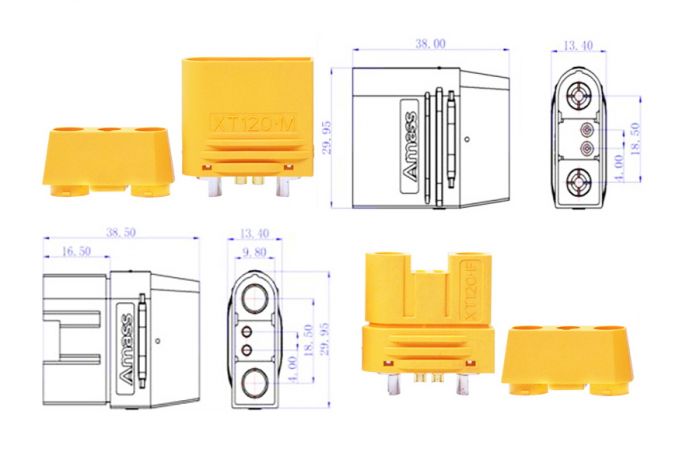 Конектори AMASS XT120 Male 2шт