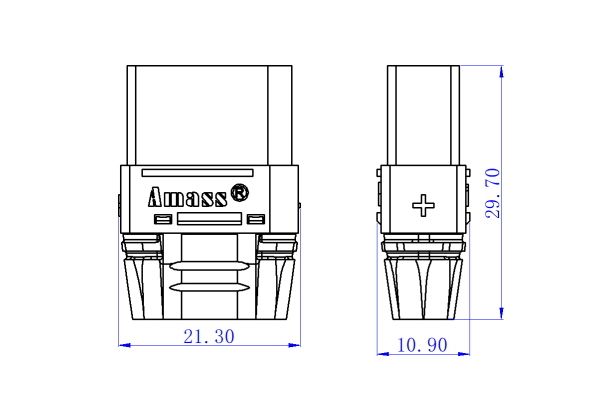 500 шт - Конектори AMASS XT90H Female